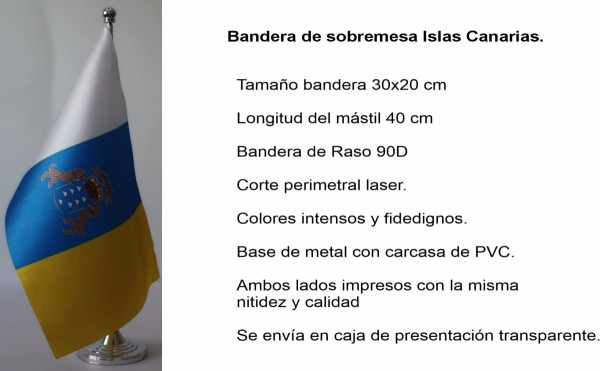 Table flag of Canary Islands (coat of arms) Size 30x20 cm