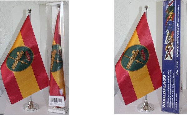 Comprar Drapeau de table avec socle de l´Espagne avec Guardia Civil (gendarmerie) Satin 90D