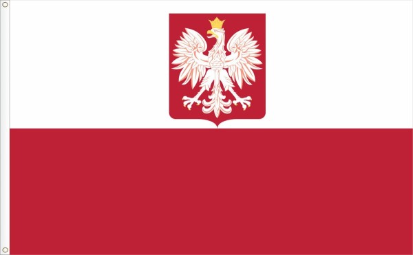 Flag of Poland  coat of arms. Polska Flaga Polski z God?em