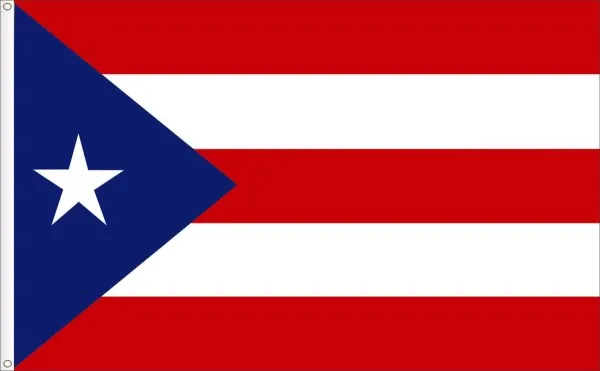 Drapeau de l´île de Puerto Rico tissu satin 120 Dimension L