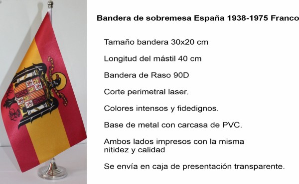 Table flag of Spain 1938-1975 Franco´s Size 30x20 cm