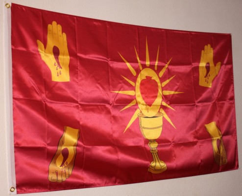 Comprar Bandera de la Peregrinación de la Fe. Bandera de las cinco llagas de Cristo Tamaño L