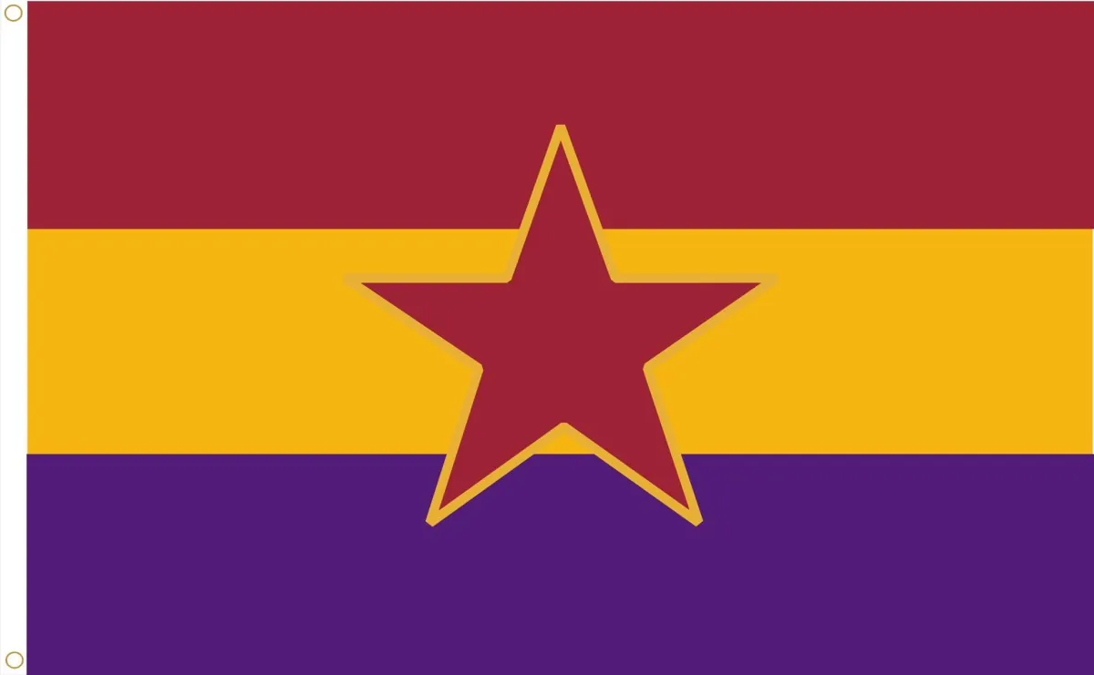Bandera Republica Popular Española. Raso Premium Tamaño L