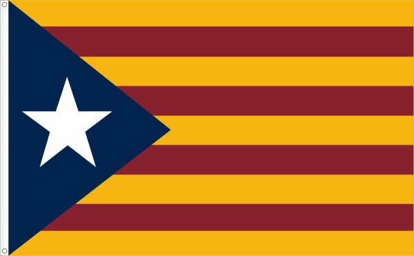 Drapeau  de la Catalogne avec étoile (independentiste)  Dimension L