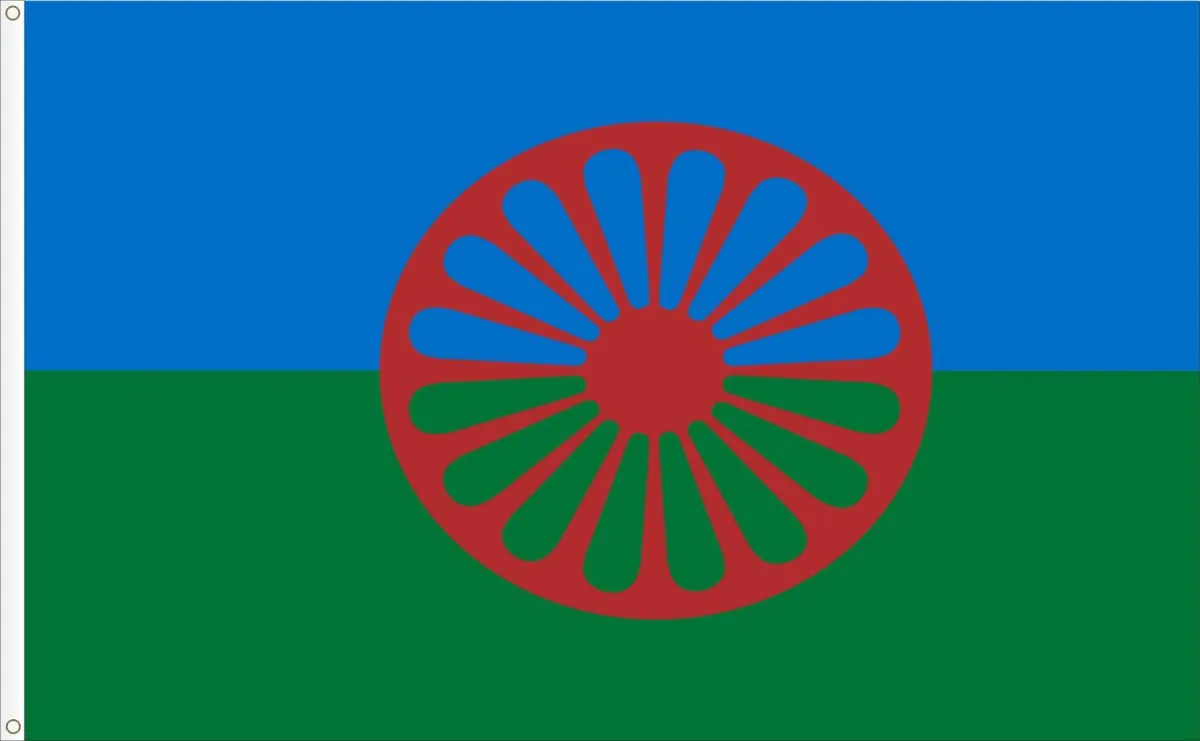 Bandera Gitana o Romaní. Movimiento Internacional gitano. Tamaño L