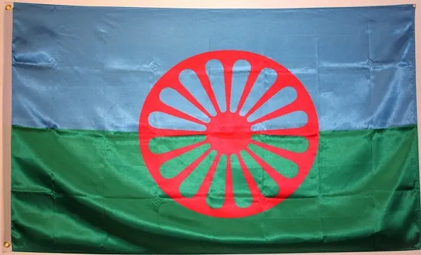 Comprar Bandera Gitana o Romaní. Movimiento Internacional gitano. Tamaño L