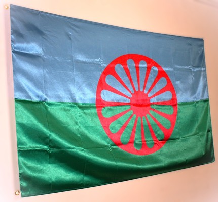 Comprar Bandera Gitana o Romaní. Movimiento Internacional gitano. Tamaño L